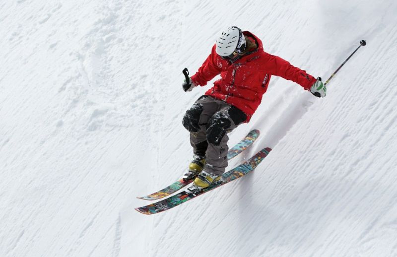 man skier skiing snow slopes