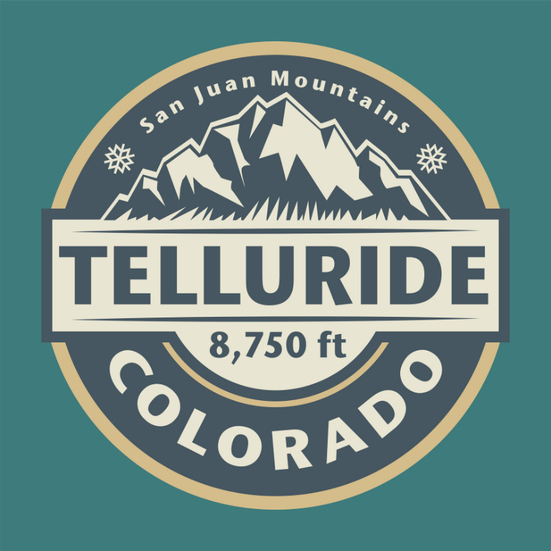 Emblem with the name of town Telluride